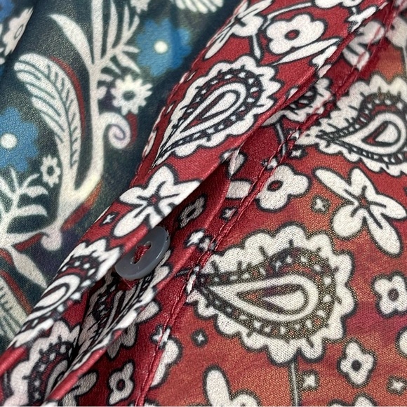 Soft Surroundings Blouse Top Langdon Patchwork Paisley Sheer Boho Peasant Office - Picture 9 of 15